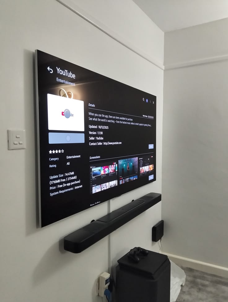 Flush Wall TV Mount with Soundbar